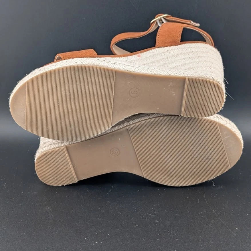 IDIFU Womens Size 5 Espadrille Wedge Sandals Ankle Strap w/ Buckle Closed Toe SoleComfort.shoes