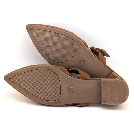 Pre-owned Rekayla Women’s Size 8 Mules, Closed Pointed Toe, Backless Loafer Shoe, Brown SoleComfort.shoes