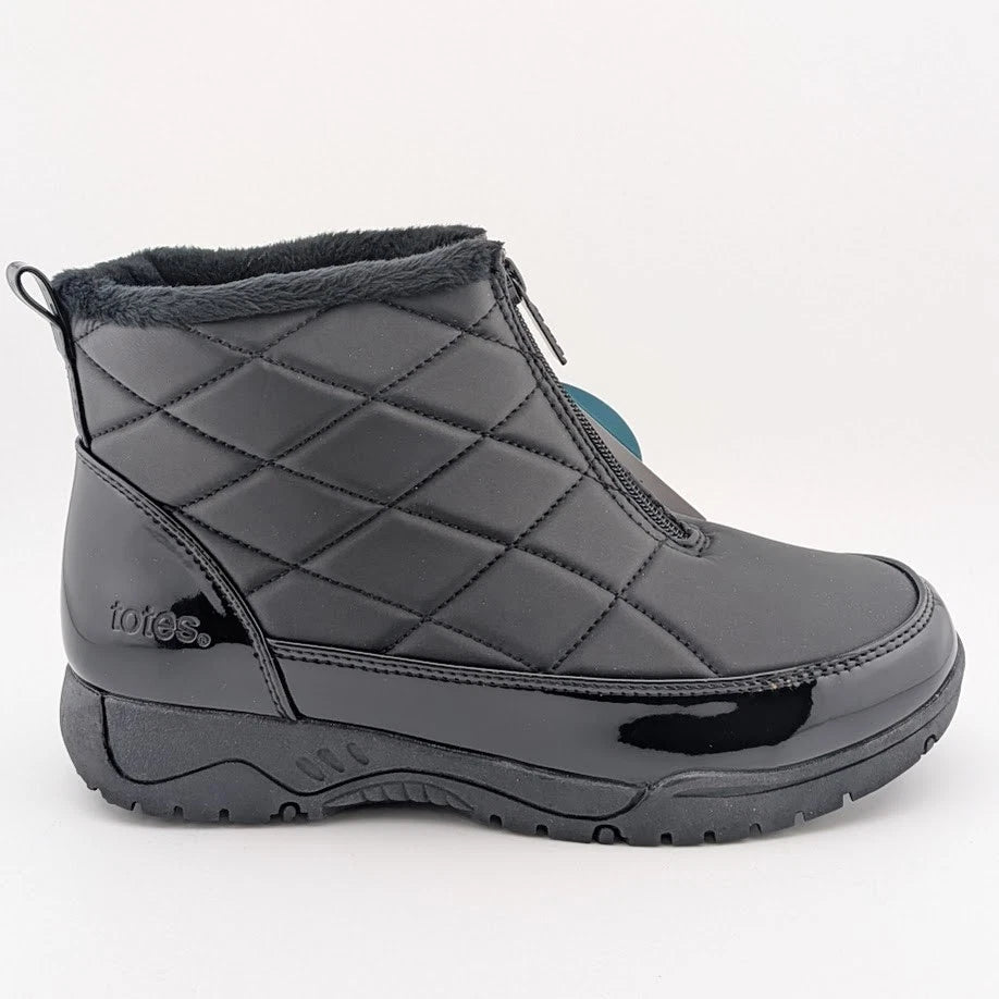 Totes Superior Womens Winter Boots Black or Taupe Waterproof Faux Fur Lined Snow SoleComfort.shoes