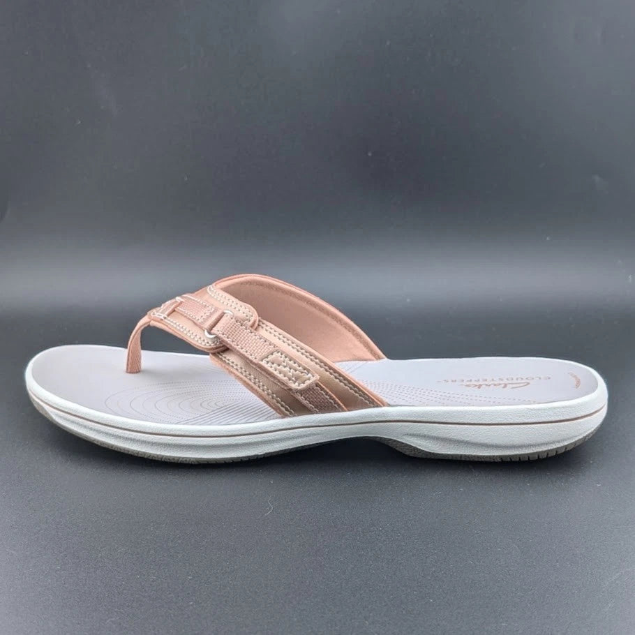 Clarks Women's 11M Breeze Sea Lightweight Flip-Flops NEW Rose Gold NIB SoleComfort.shoes