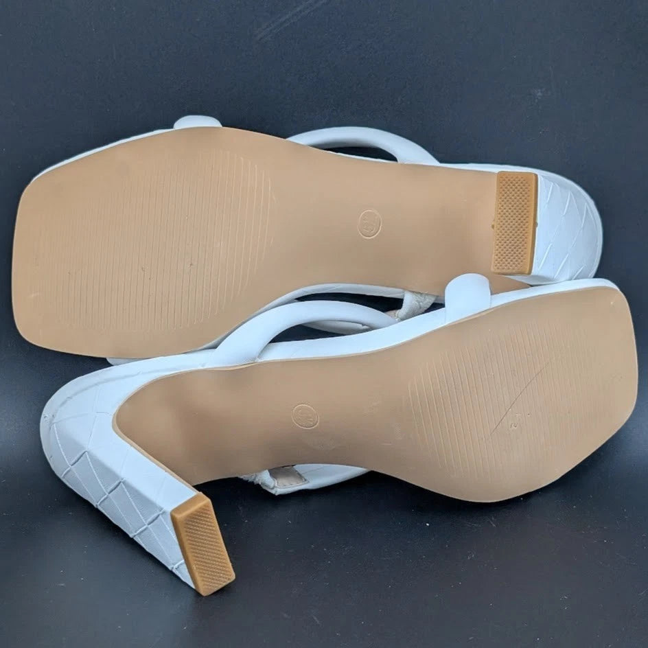 Women's Size 5.5 Two Strap Open Toe Low Block Chunky Heels Sandals Dress Pumps SoleComfort.shoes