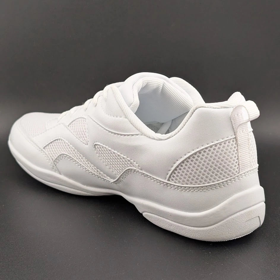 Smapavic Womens Size 7 ( EU 37) White Faux Leather Athletic Cheer Sneaker Shoes SoleComfort.shoes