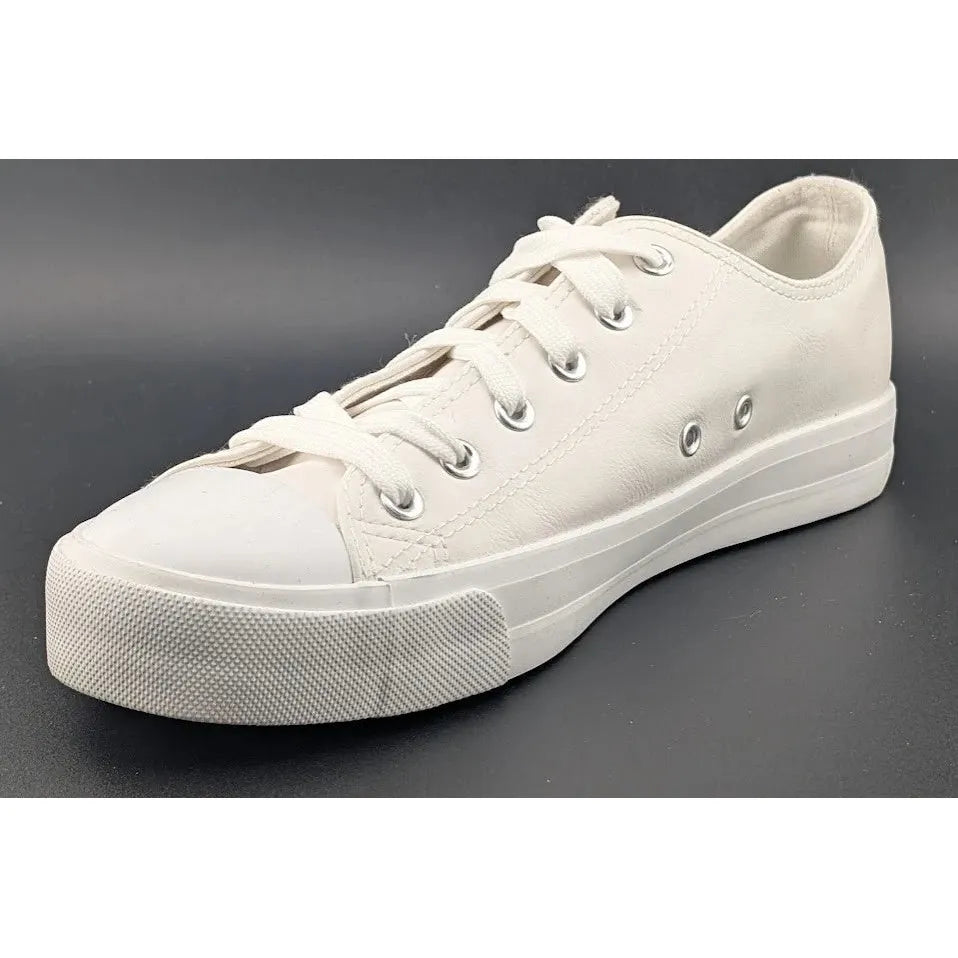 Pre-owned Women's Size 9 White Tennis Shoes Faux Leather Sneakers Casual Walking Women's SoleComfort.shoes
