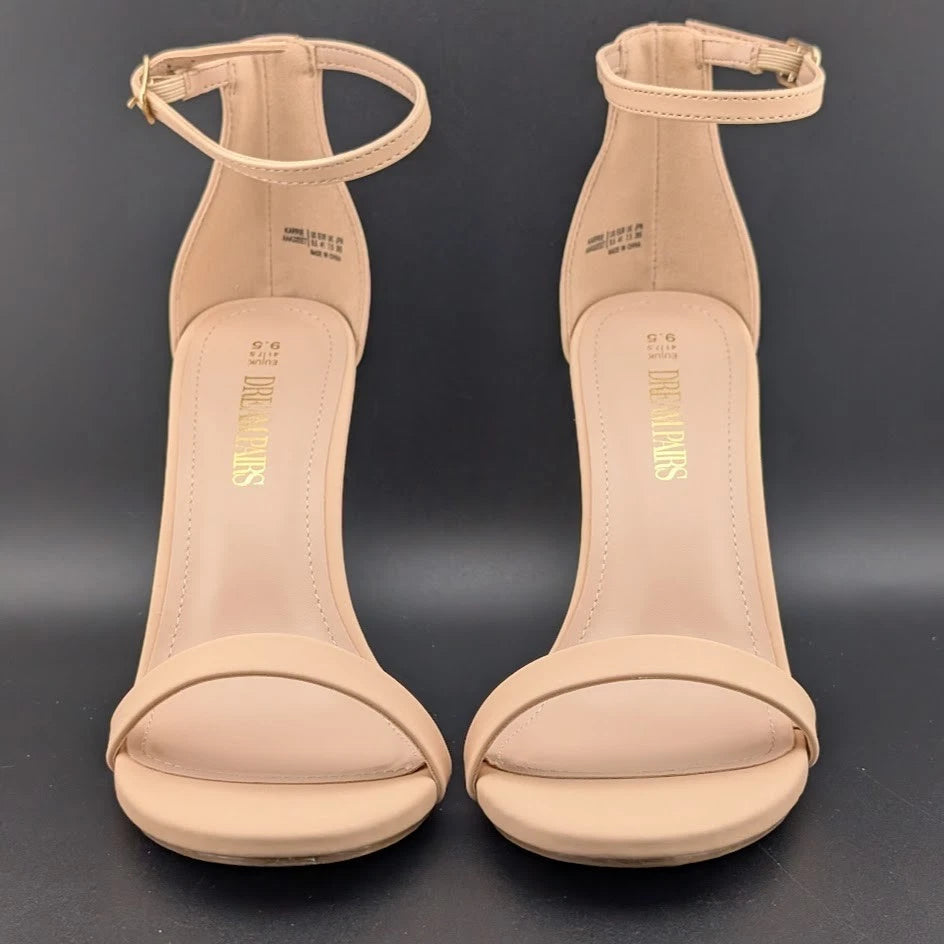 Womens Sz 9.5 High Heels Flower Ankle Strap Stiletto Round Open Toe Sexy Sandals SoleComfort.shoes