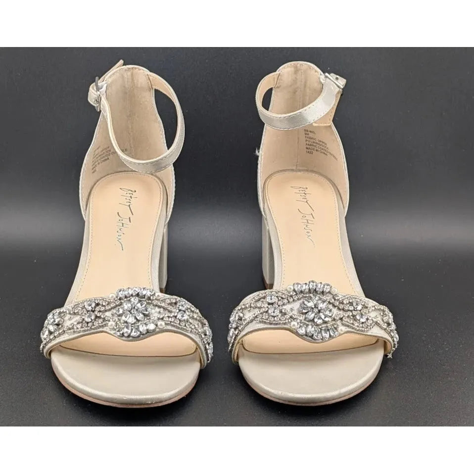 Blue by Betsey Johnson Women’s SB-Mel Heeled Sandal, Silver, Size 9M US SoleComfort.shoes