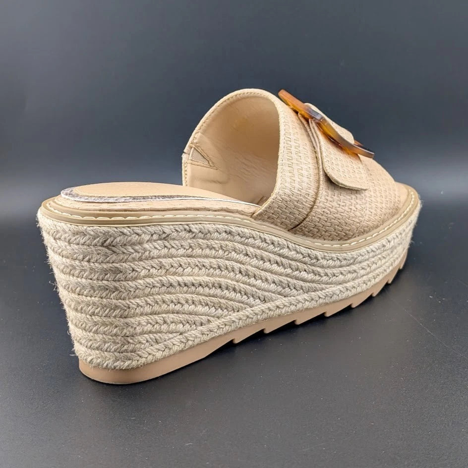 Coutgo Women Size 9 Wedge Platform Espadrille Sandal Casual Padded Footbed Shoe SoleComfort.shoes