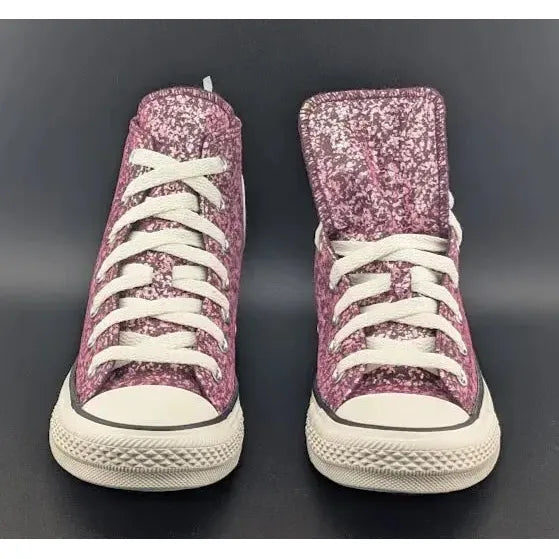 *BRAND NEW* Women CONVERSE Chuck Taylor All Star Glitter CTAS HI Orchid Abyss - SoleComfort.shoes