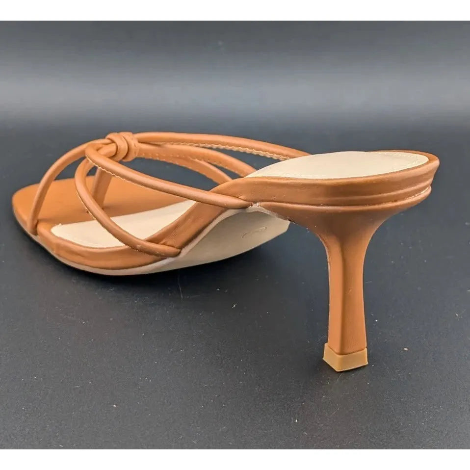 Women's Open Toe Stiletto Mules, Strappy Slingback Flip Flops Sandals SoleComfort.shoes