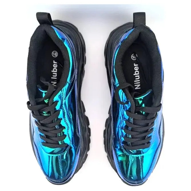 Womens Chunky Platform Fashion Sneakers Lace-Up Lightweight Athletic Shoes PROM! Unbranded