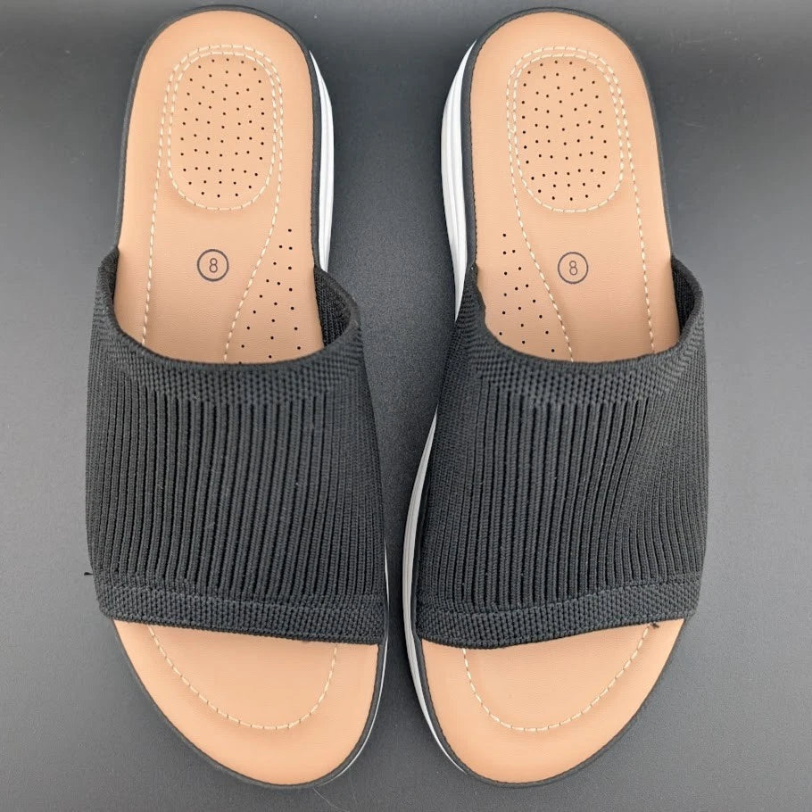 Pre-owned mysoft Women's Size 8 Walking Sandals Air Cushion Elastic Band Platform Shoes mysoft