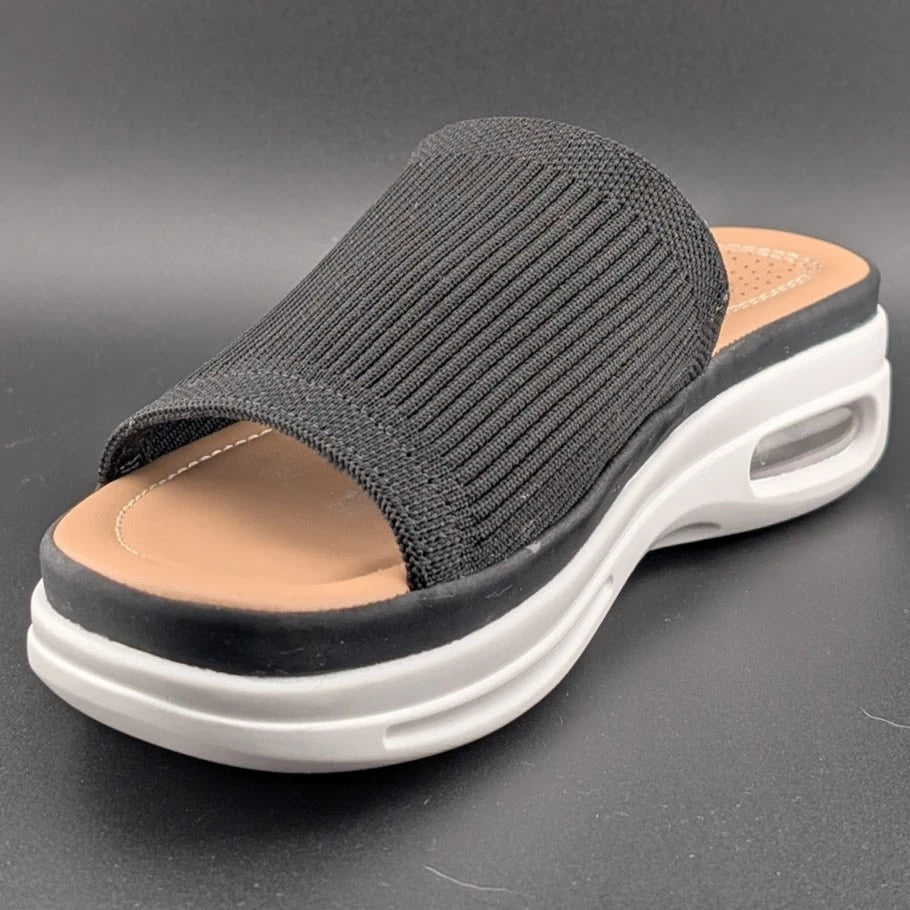 Pre-owned mysoft Women's Size 8 Walking Sandals Air Cushion Elastic Band Platform Shoes mysoft