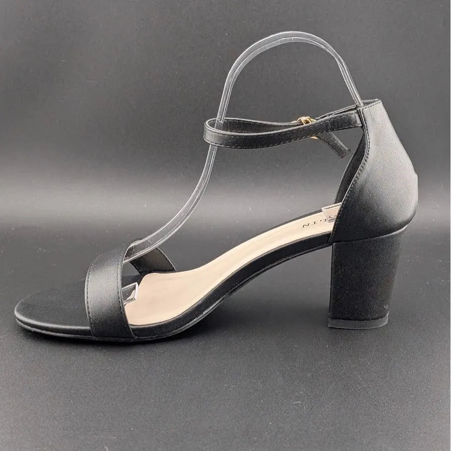 Women’s 8.5W Chunky 2.5" Heeled Sandals Round Open Toe Ankle Strap Dress Shoes SoleComfort.shoes