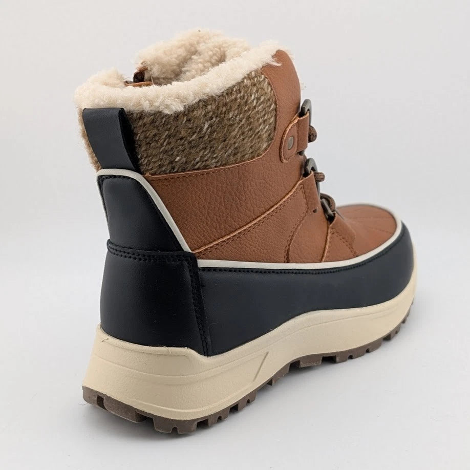 totes Women's Sade Sneaker Boots Waterproof All Weather Winter Boot Chestnut Blk SoleComfort.shoes