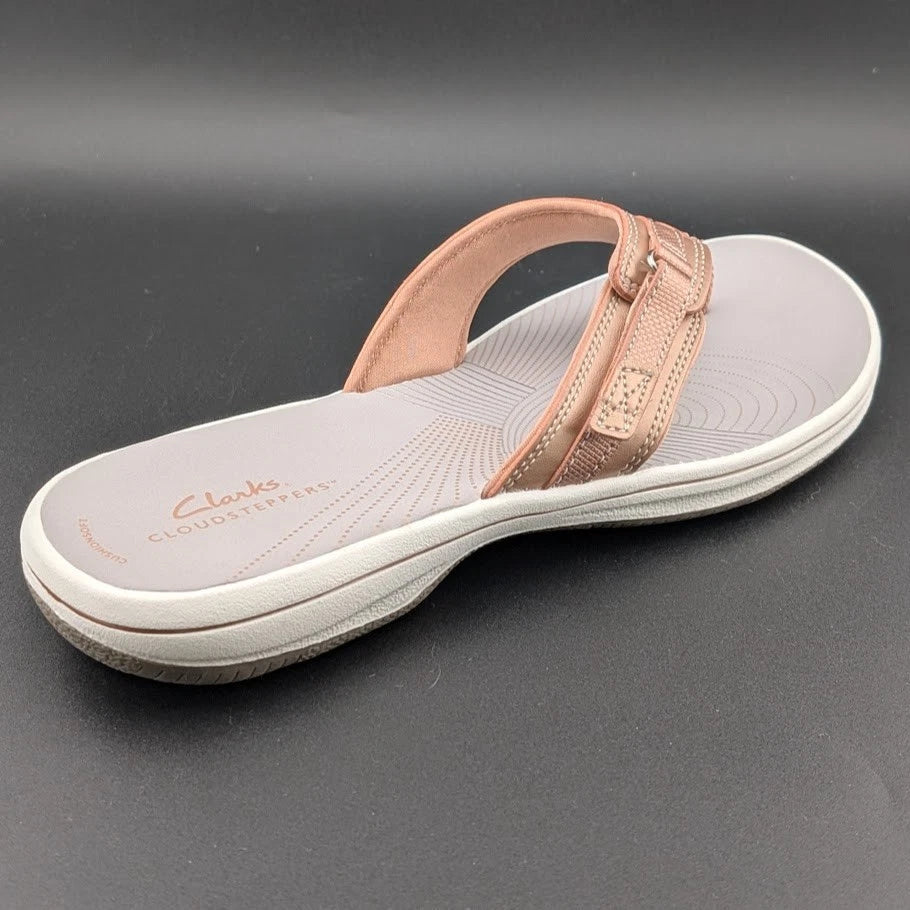 Clarks Women's 11M Breeze Sea Lightweight Flip-Flops NEW Rose Gold NIB SoleComfort.shoes