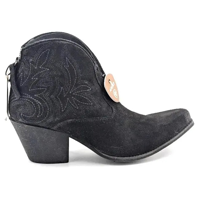 Ariat Women's Size 8 Layla Western Ankle Boots Distressed Black Suede - 10046888 Ariat