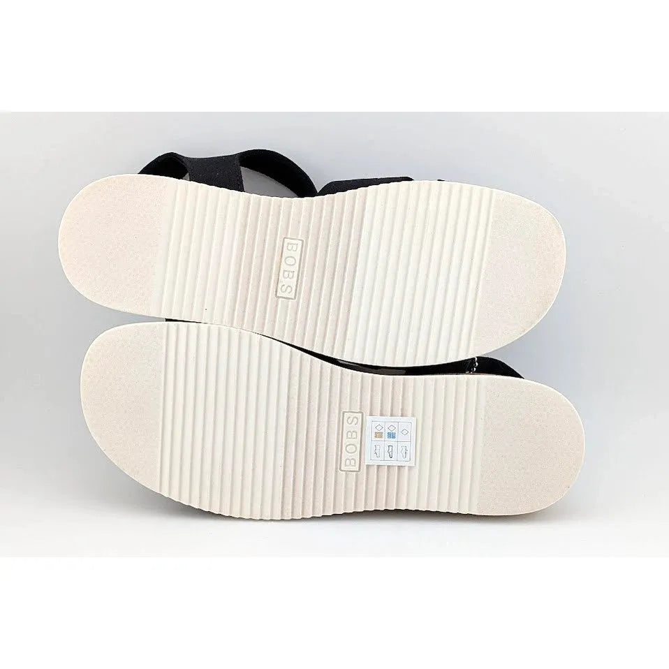 BOBS from Skechers Sandals Women's Size 7.5 Desert Kiss Low-Peak Sun 114706/BLK SoleComfort.shoes