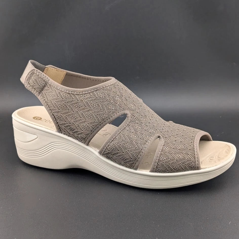 Bzees Size 11M Daytona Morel -Machine Washable Wedge Sandals Shoes Slides NIB SoleComfort.shoes