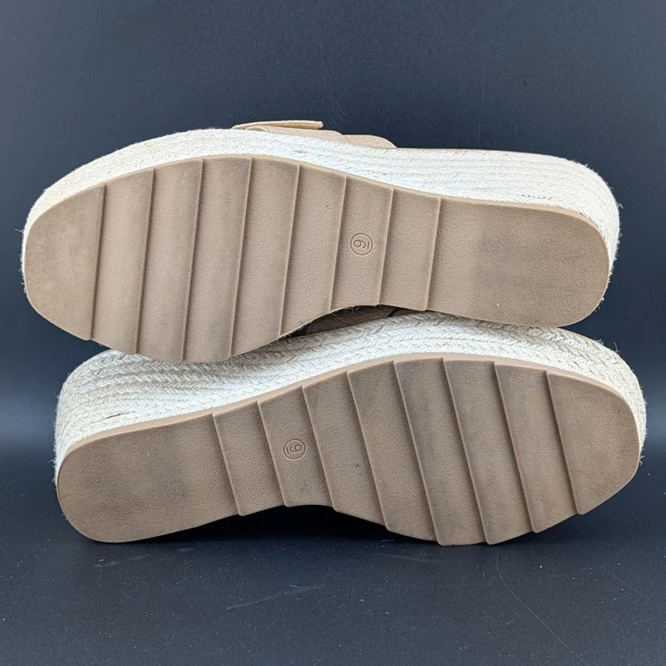 Coutgo Women Size 9 Wedge Platform Espadrille Sandal Casual Padded Footbed Shoe SoleComfort.shoes