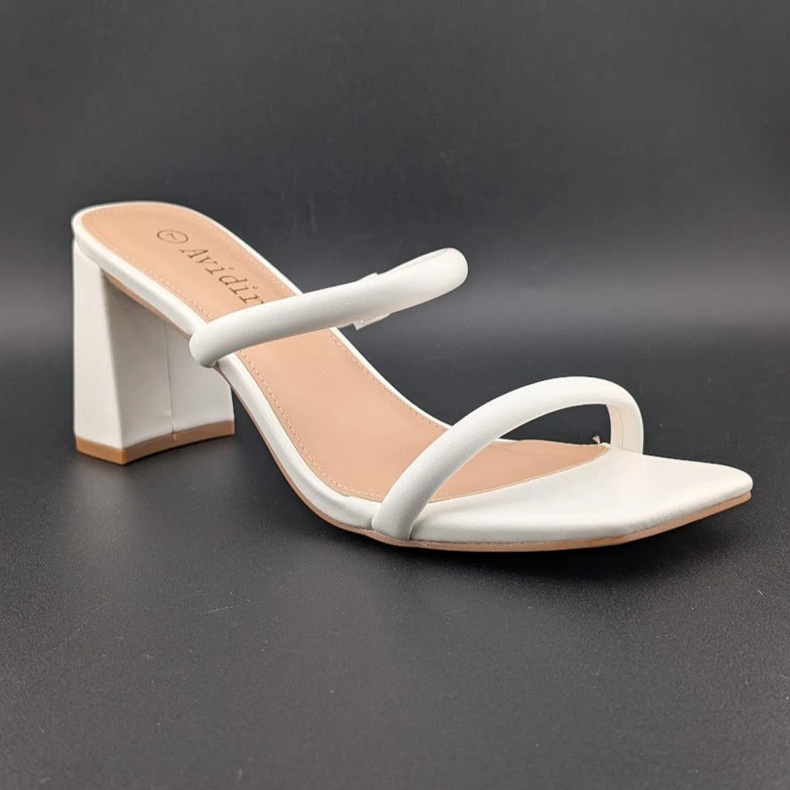 New Adidirk Women's Sz 7 3-in Chunky Heel Strappy Slide Sandals w/ Square Toe SoleComfort.shoes