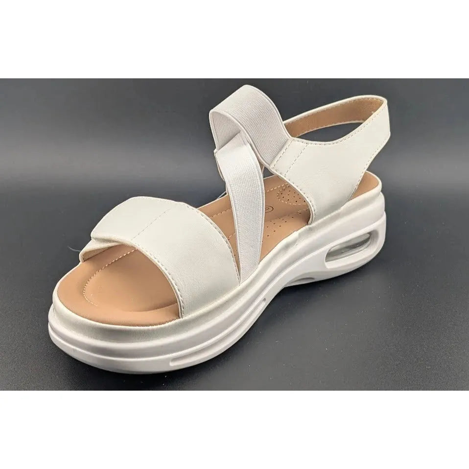 mysoft Women's Size 9 Walking Sandals Air Cushion Slingback Elastic Band Platform Shoes SoleComfort.shoes