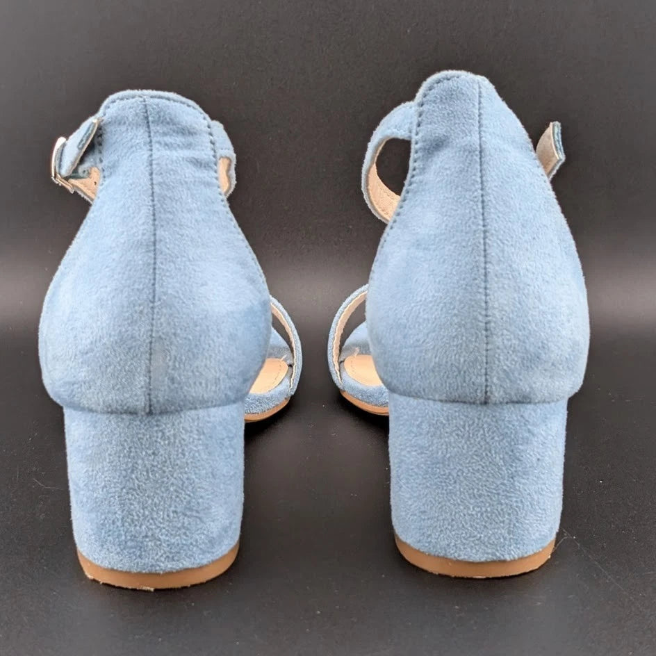 Party Womens Size 5.5 Vianna Light Blue Suede 2" Mid-Heels Wedding Pageant Dance SoleComfort.shoes