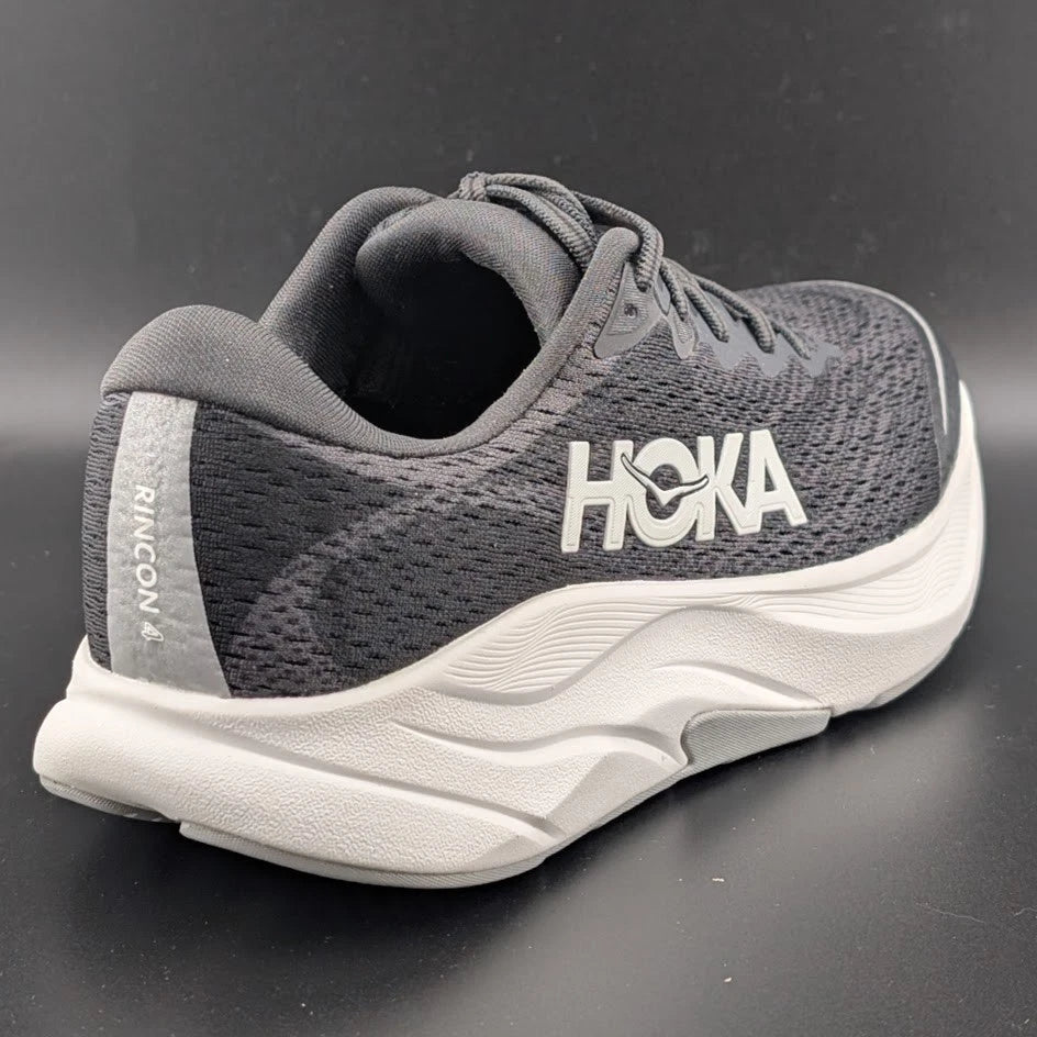 Hoka Rincon 4 Kids Sizes 4Y or 6.5Y / Women's Sizes 5.5M or 8M STK 1168874 Black on White Hoka