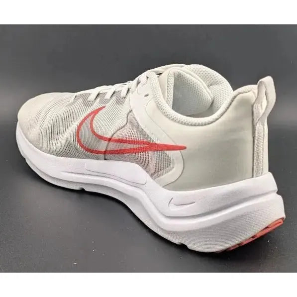 NIKE Mens Size 8 Downshifter 12 | White/Red Athletic Running Shoes - SoleComfort.shoes