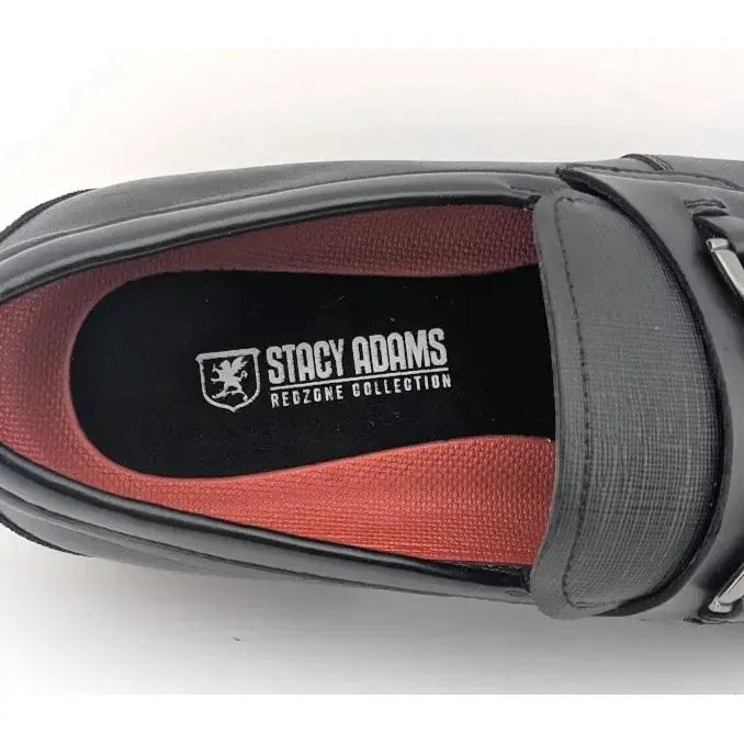 Stacy Adams Kaylor Moc Toe Bit Slip-On Loafers - Men's Size 8.5W Black Leather - SoleComfort.shoes