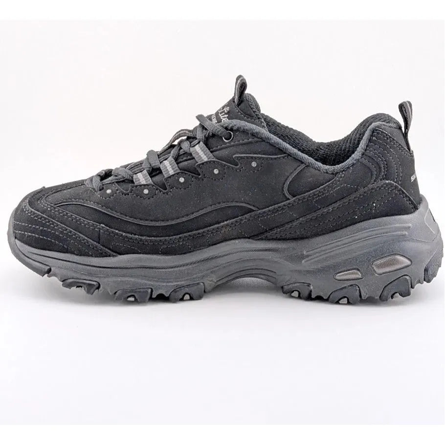 Skechers Womens Size 9.5W D'Lites Play On Black Lace-Up Oxford Sneaker 11949BBK Skechers