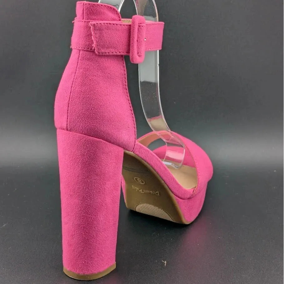 DREAM PAIRS Womens Sz 8 HI-LO Sexy High Heel Platform Pump Sandal Hot Pink SoleComfort.shoes