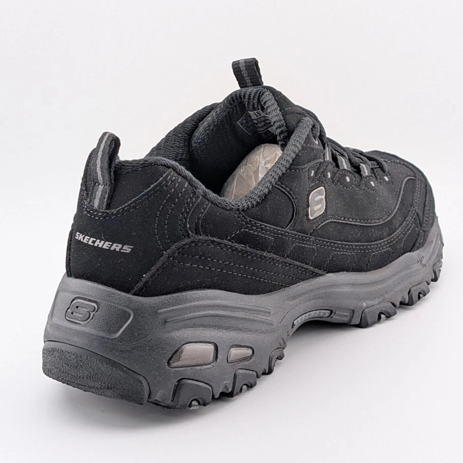 Skechers Womens Size 9.5W D'Lites Play On Black Lace-Up Oxford Sneaker 11949BBK SoleComfort.shoes