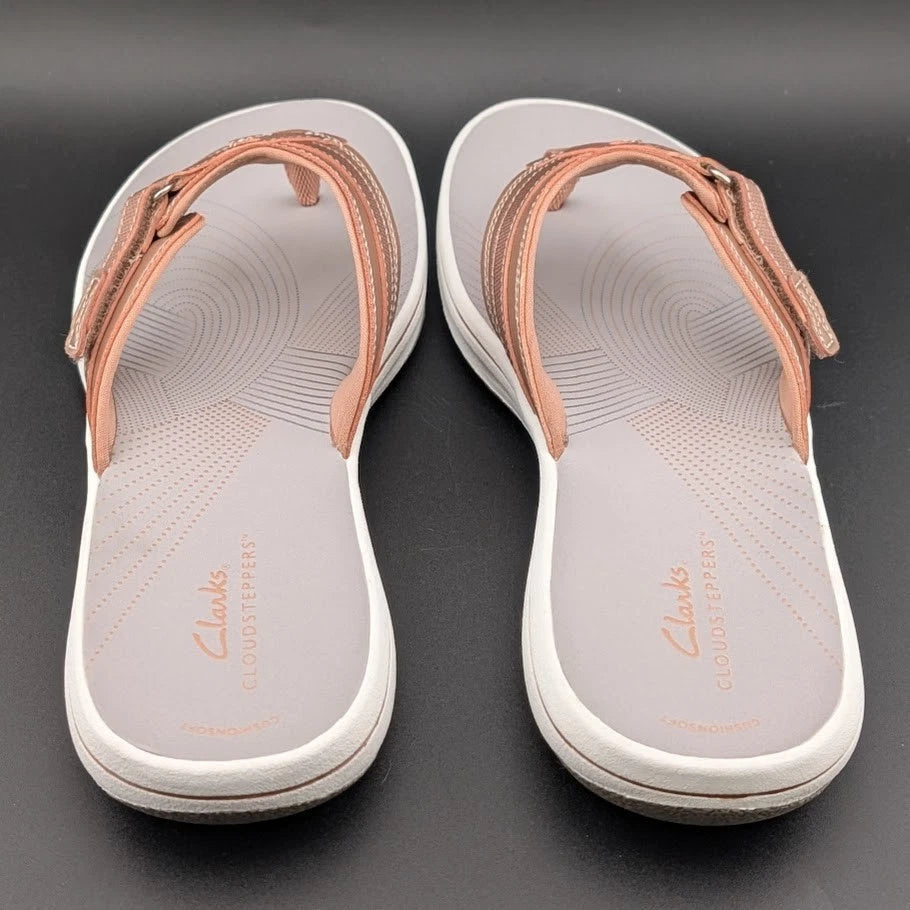 Clarks Women's 11M Breeze Sea Lightweight Flip-Flops NEW Rose Gold NIB SoleComfort.shoes