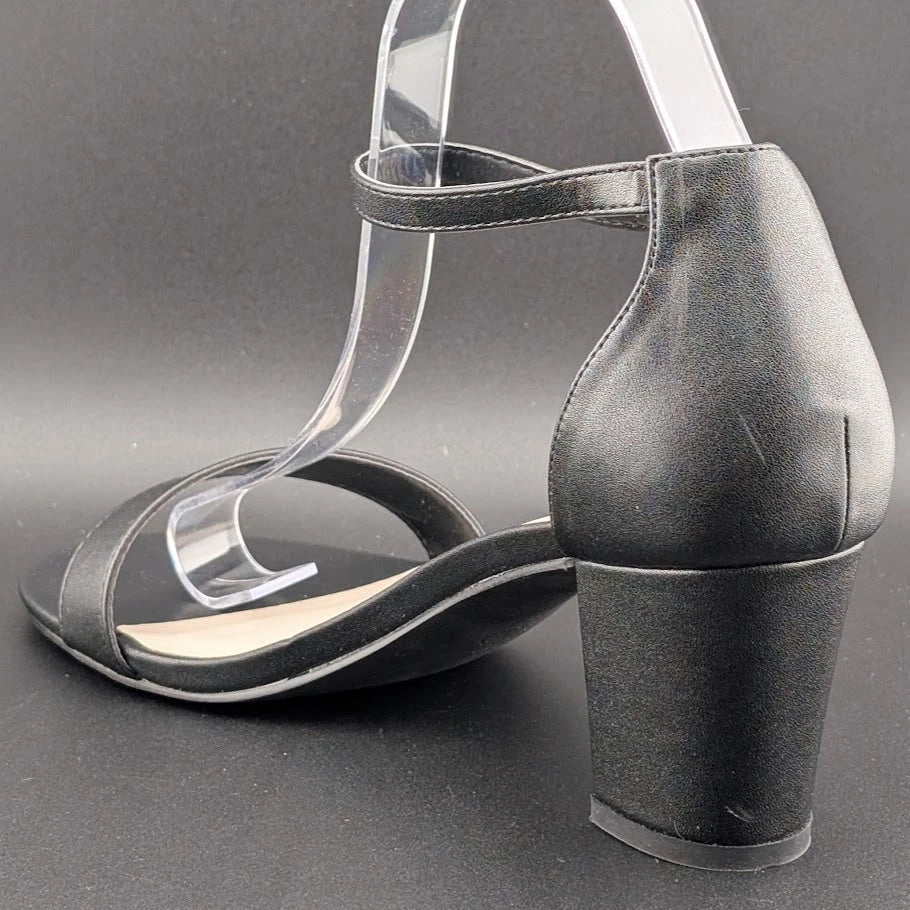 Women’s 8.5W Chunky 2.5" Heeled Sandals Round Open Toe Ankle Strap Dress Shoes SoleComfort.shoes