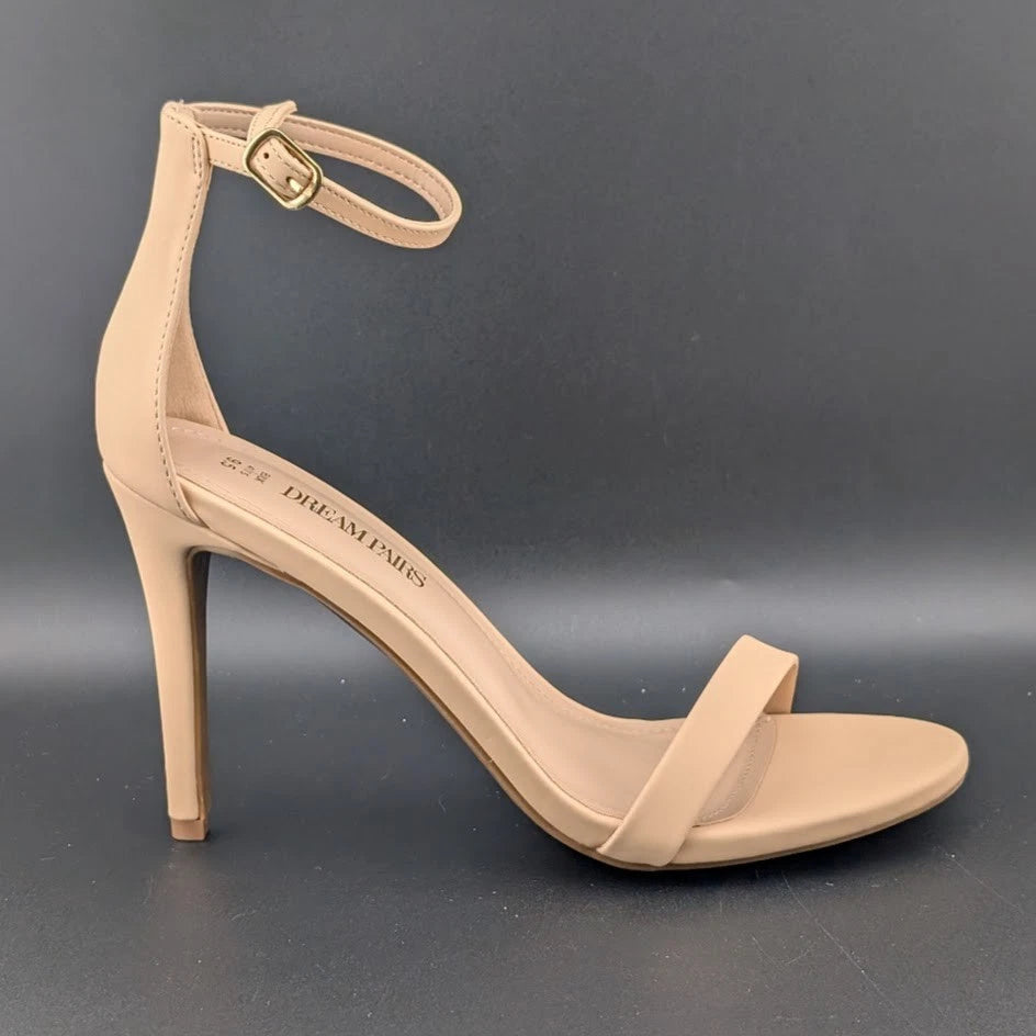 Womens Sz 9.5 High Heels Flower Ankle Strap Stiletto Round Open Toe Sexy Sandals SoleComfort.shoes