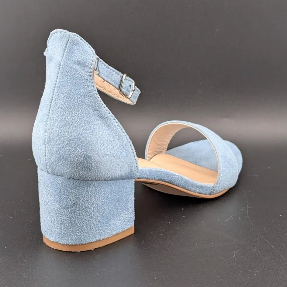 Party Womens Size 5.5 Vianna Light Blue Suede 2" Mid-Heels Wedding Pageant Dance SoleComfort.shoes