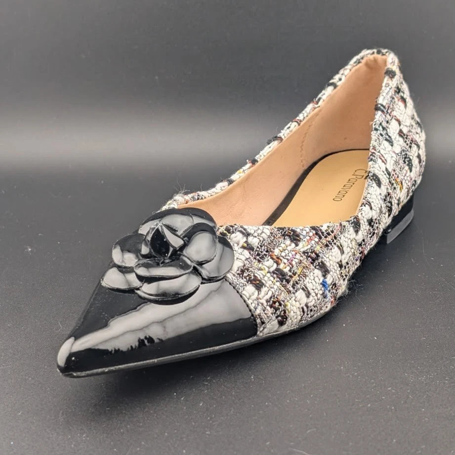 C. Paravano Camellia Purple Tweed Flats Women’s 8.0 EU 39 Pointed Toe Ballet SoleComfort.shoes