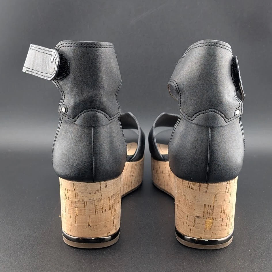 Franco Sarto Perfecto Faux Leather Platform Cork Wedge Sandal Women's 6.5 Franco Sarto