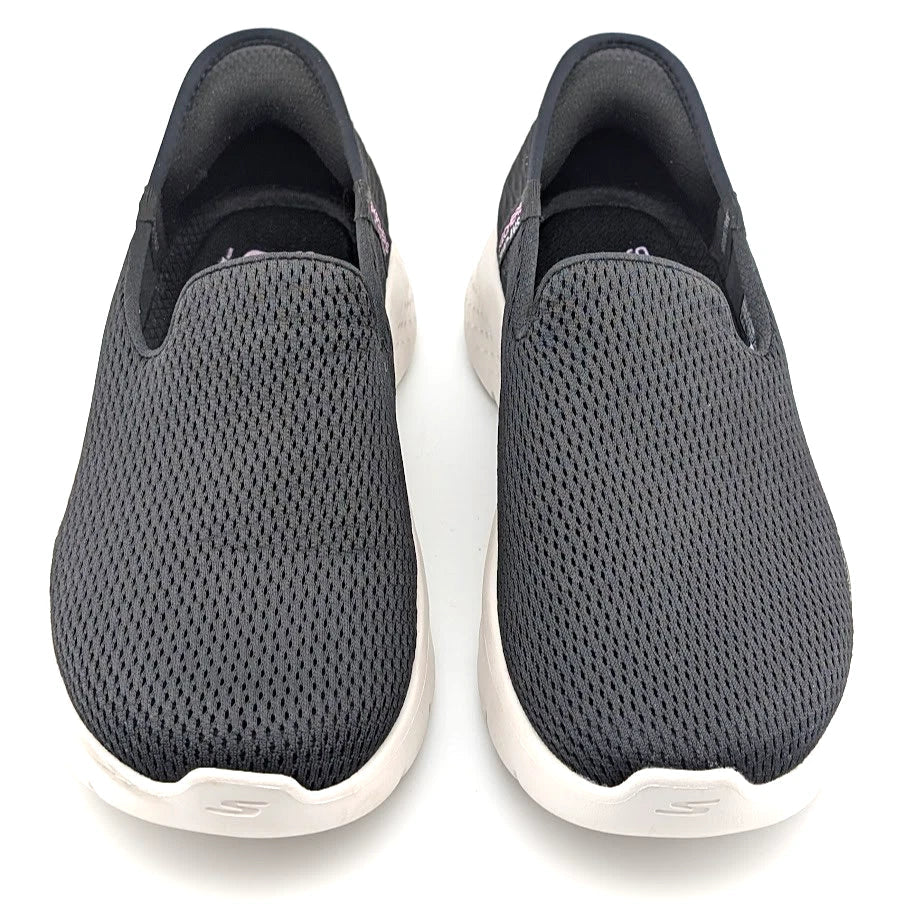 Skechers Women Size 6.5W Go Walk Flex Slip In Black Comfort Shoes 124963W Skechers