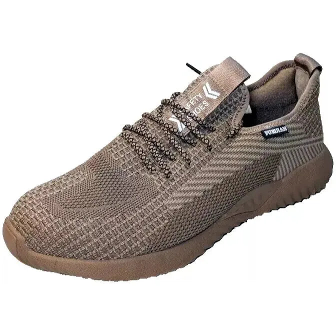 Steel Toe Work Shoes Mens Size 10 Tan Beige Lightweight Breathable Industrial ox Unbranded