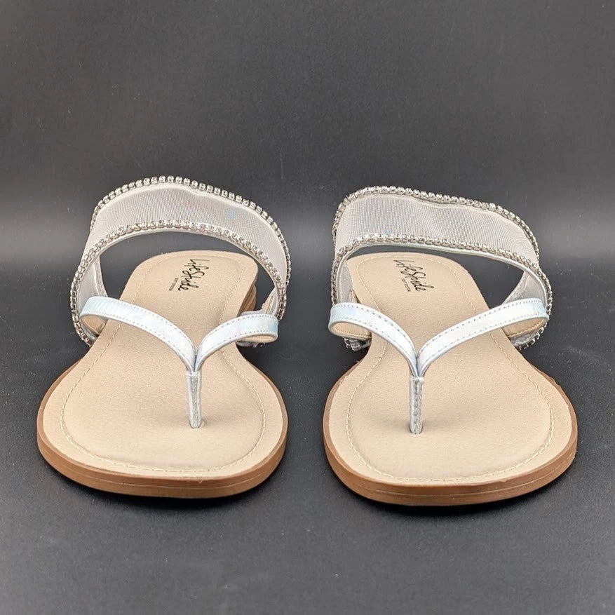 NEW Life Stride Women’s Size 11W Radiant Glow Slide Sandals Irridescent Silver SoleComfort.shoes