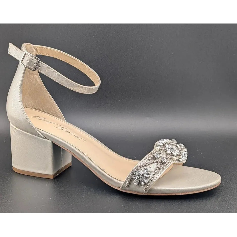 Blue by Betsey Johnson Women’s SB-Mel Heeled Sandal, Silver, Size 9M US SoleComfort.shoes