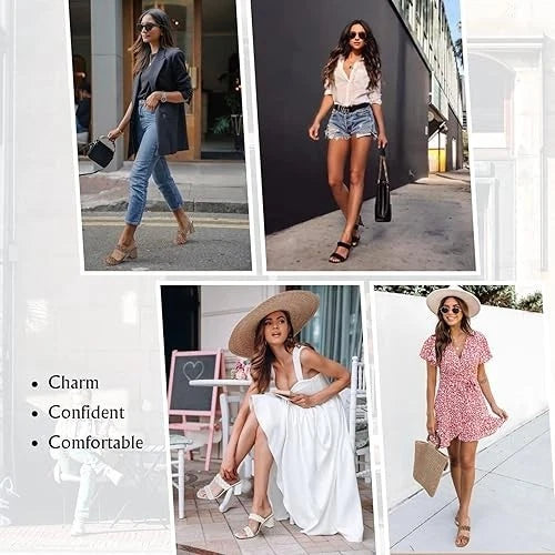 Women's Sz 7.5 Braided Heeled Sandals Strappy Square Toe Backless Mules Slip On SoleComfort.shoes