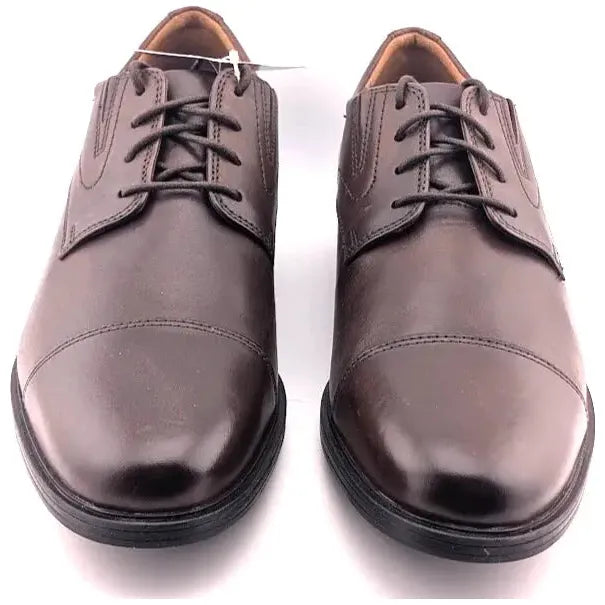 Clarks Mens Dress Shoes - Size 12M Mahogany Leather Whiddon Cap Oxford - SoleComfort.shoes