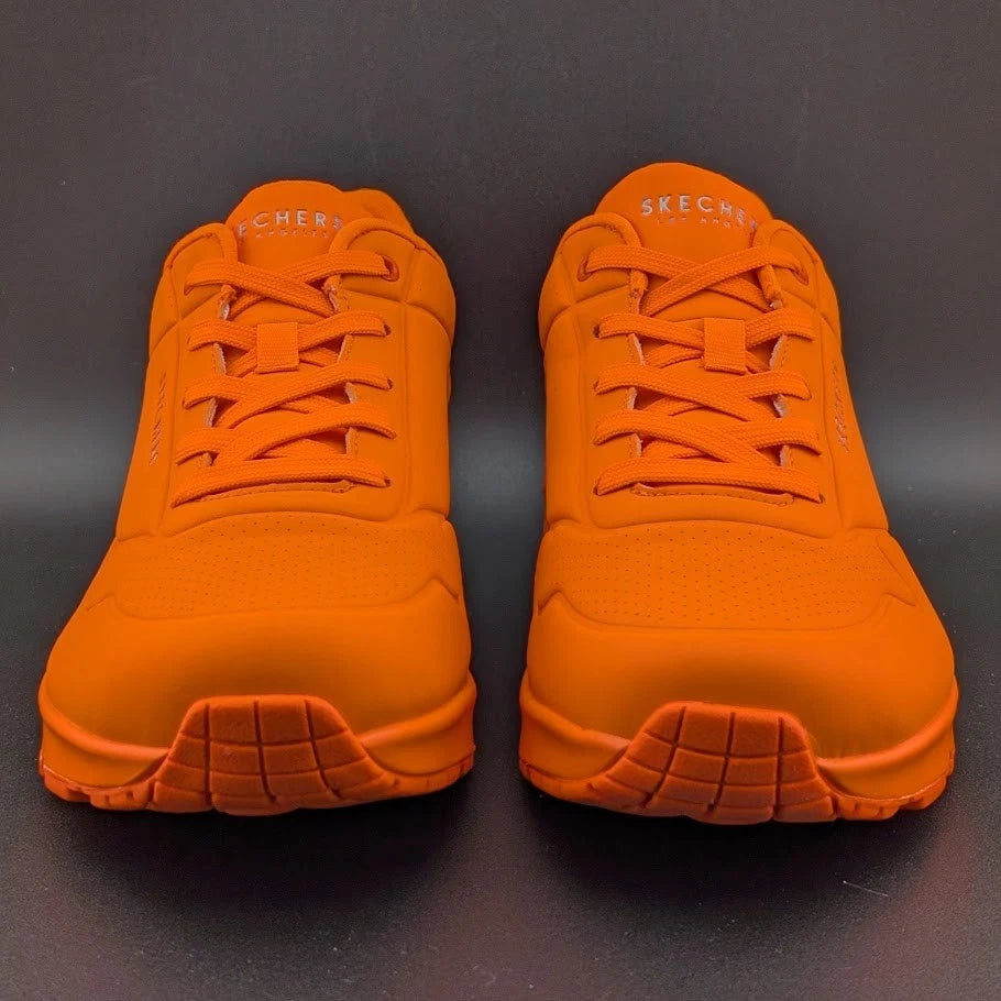 Skechers Womens Size 11 Uno-Night Shades Sneaker Shoes Neon Orange *FOOTBALL FAN Skechers