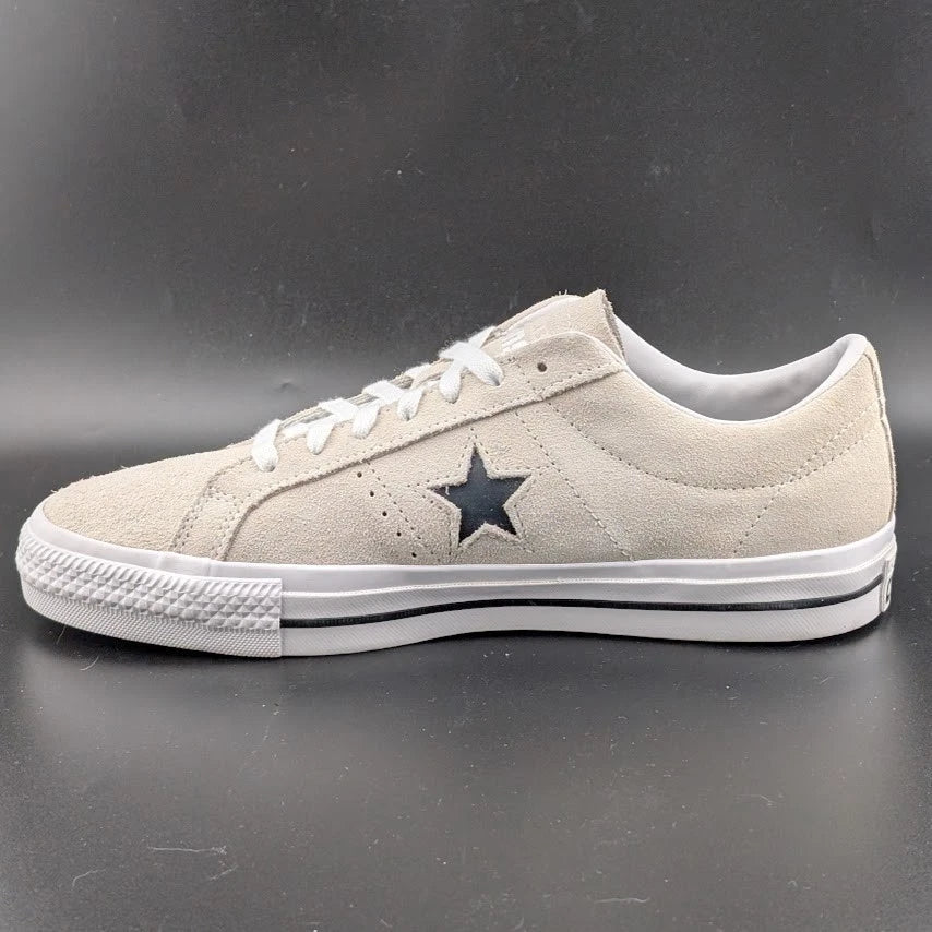 Converse Men's Size 10 One Star Pro Suede Low Top Shoe Egret-White-Black 172950C SoleComfort.shoes