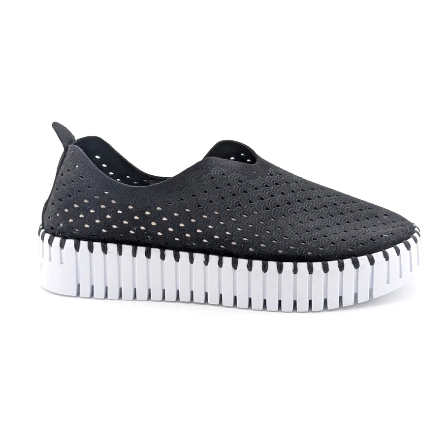 ILSE JACOBSEN Women's Sz 10 (EU 41) Tulip 139 Black Slip-On Comfort Sneaker Shoe Isle Jacobson Hornbaek
