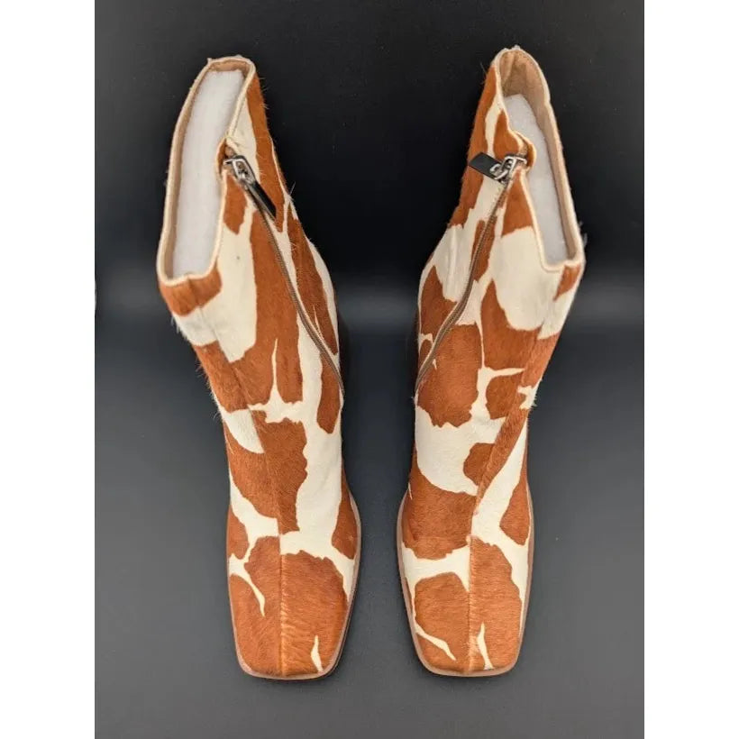 NEW Steve Madden Size 10 Nara-C Real Calf Hair-Mid Calf Chunky Heel Boots Shoes Steve Madden