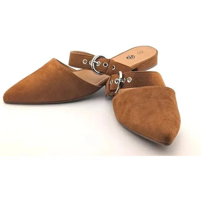 Pre-owned Rekayla Women’s Size 8 Mules, Closed Pointed Toe, Backless Loafer Shoe, Brown SoleComfort.shoes