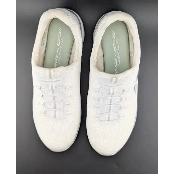 Skechers Womens Size 9 Summits Cool Classic Sneakers White Mesh Shoes 149206 - SoleComfort.shoes