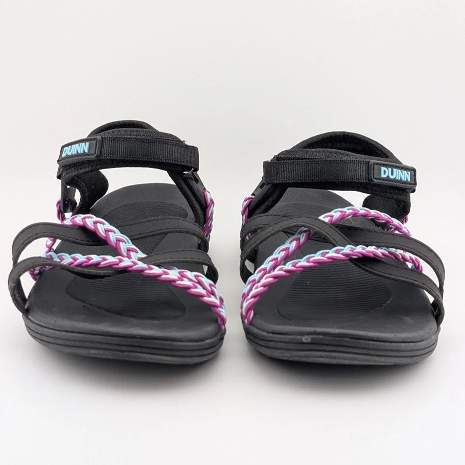 DUINN Size 38 (US 7-7.5) Wos Hiking Sport Walk Sandal Adjustable Straps Black SoleComfort.shoes